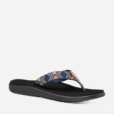 Teva Voya - Men's Teva Flip Flops - Dark Grey | India (FWDZ30451)